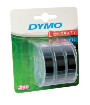 S0847730 Dymo Omega лента для механических принтеров, ширина 9 мм, 3м рулон, пластиковая черная, 3 шт. в блистере