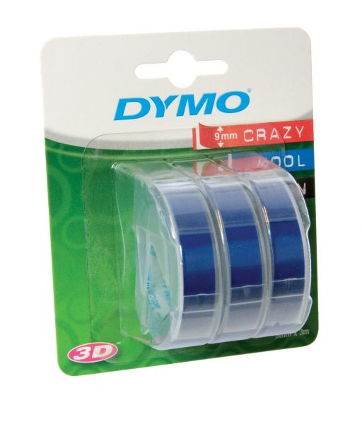S0847740 Dymo Omega лента для механических принтеров, ширина 9 мм, 3м рулон, пластиковая синия, 3 шт. в блистере